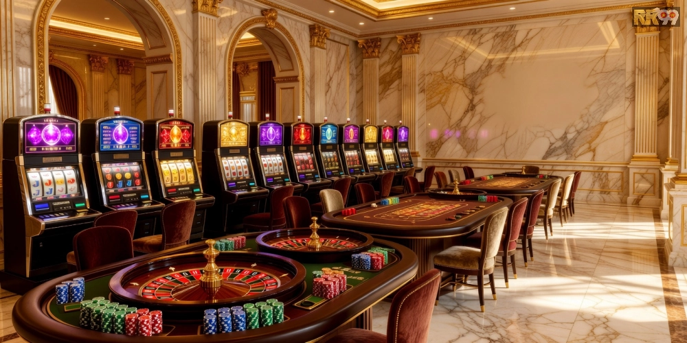 Giao diện lộng lẫy của Golden RR99 Palace với các bàn chơi sống động