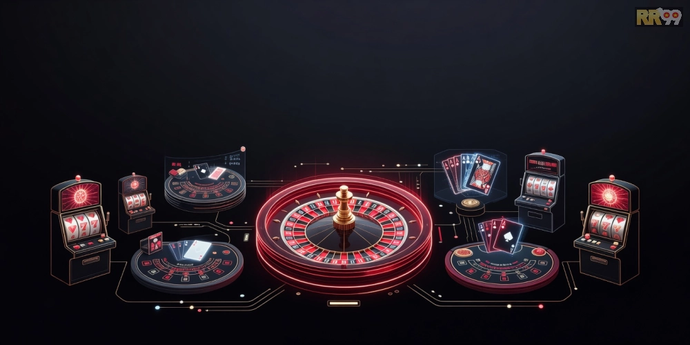 Minh họa khái niệm top casino rr99 với giao diện hiện đại và các trò chơi hấp dẫn