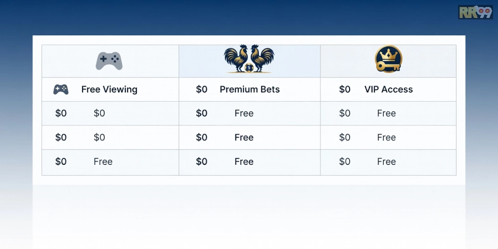 Bảng giá dịch vụ xem đá gà trực tiếp casino rr99 cập nhật 2025 với các gói ưu đãi hấp dẫn