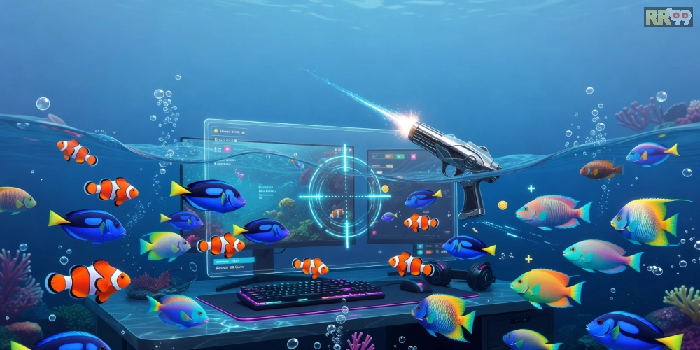 Khái niệm bắn cá đổi thưởng rr99 được minh họa qua hình ảnh game thủ đang chơi trên nền tảng uy tín
