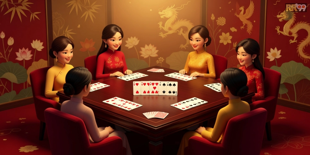 Hình ảnh trò chơi Phỏm trên nền tảng rr99 với bàn chơi chuyên nghiệp