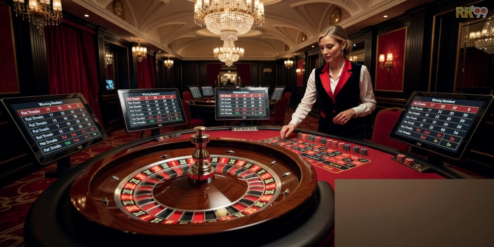 Hình ảnh bàn chơi roulette sống động trong live casino rr99 royal