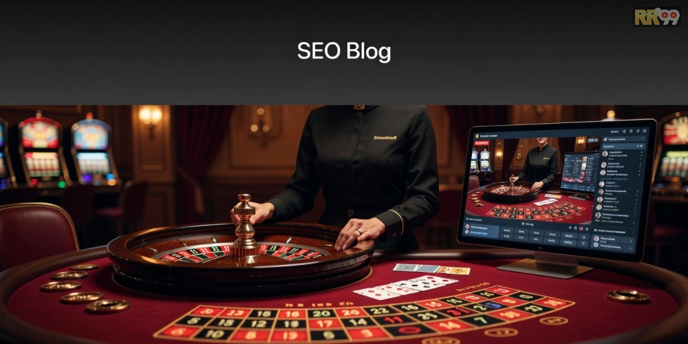 Hình minh họa giao diện trực tiếp casino rr99 với dealer chuyên nghiệp và bàn chơi sôi động