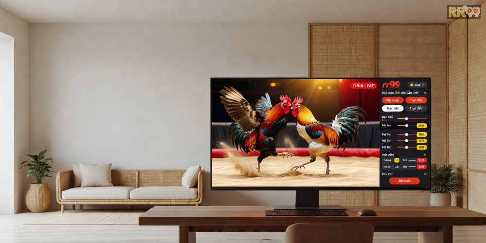 Minh họa giao diện xem đá gà trực tiếp trên nền tảng rr99 với chất lượng HD sắc nét